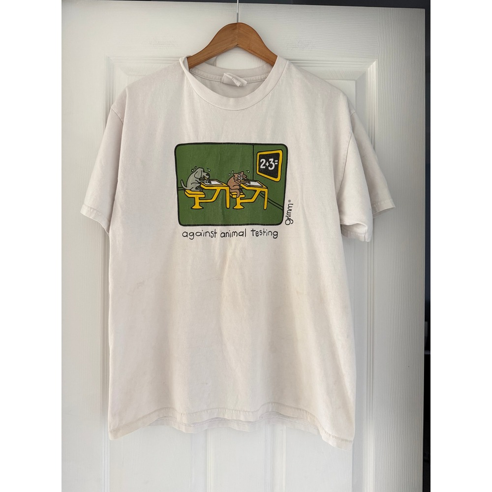 90s Grimms Graphic No Animal Testing T Shirt Comic Cartoon